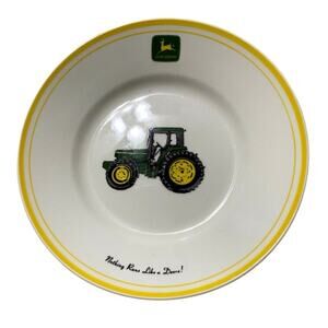 John Deere Large Logo Tractor Children's Plate/Bowl